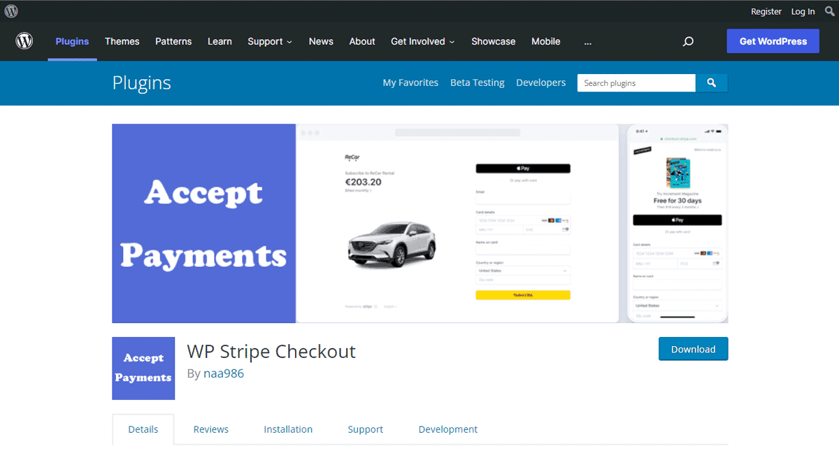 wp stripe checkout wordpress plugin