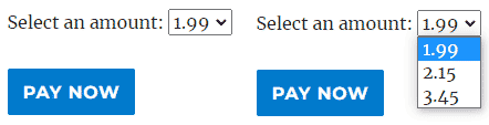 variable price options in the button using the wp stripe checkout wordpress plugin