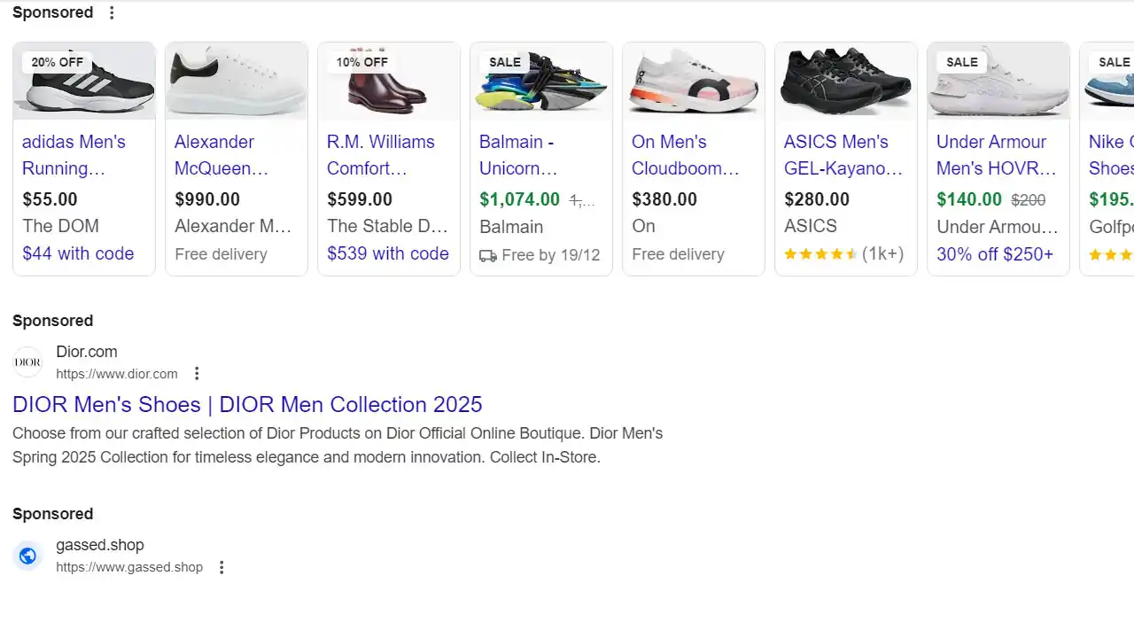 google ad spam on search engine result page (SERP)