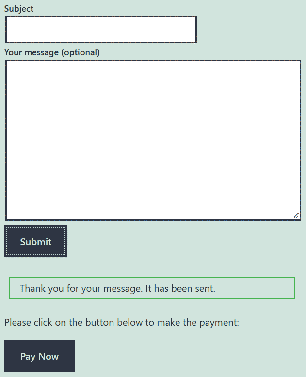 checkout for paypal button integration with contact form 7 plugin
